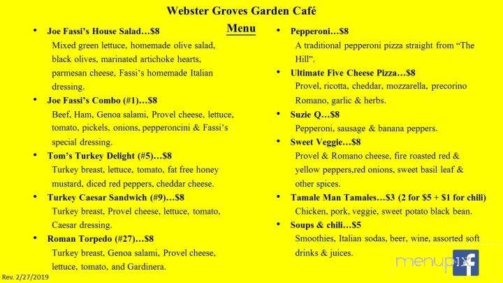Webster Groves Garden Cafe - Saint Louis, MO menu_pic