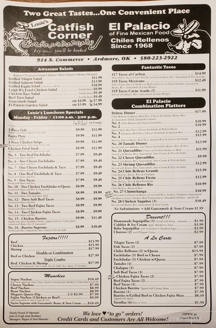 Catfish Corner - Ardmore, OK menu_pic
