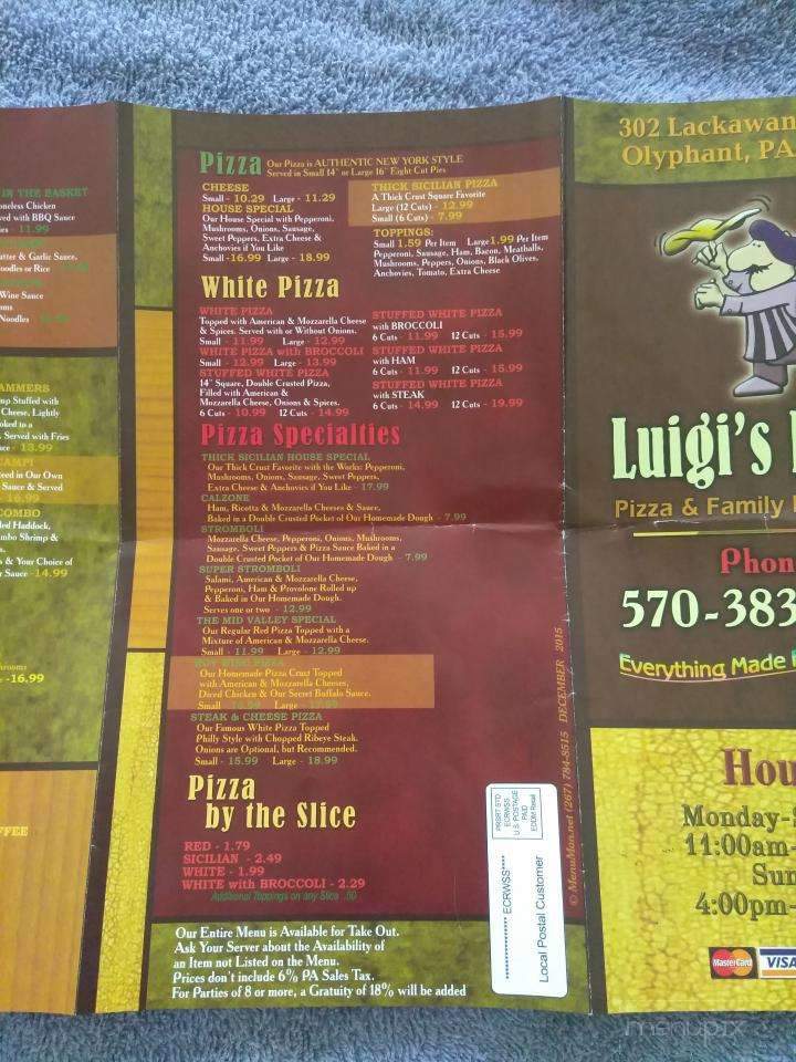 Luigi's Pizza & Hoagies - Olyphant, PA menu_pic