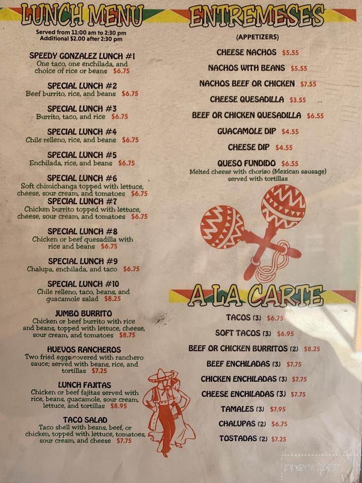 El Canelo - Oakland, MD menu_pic
