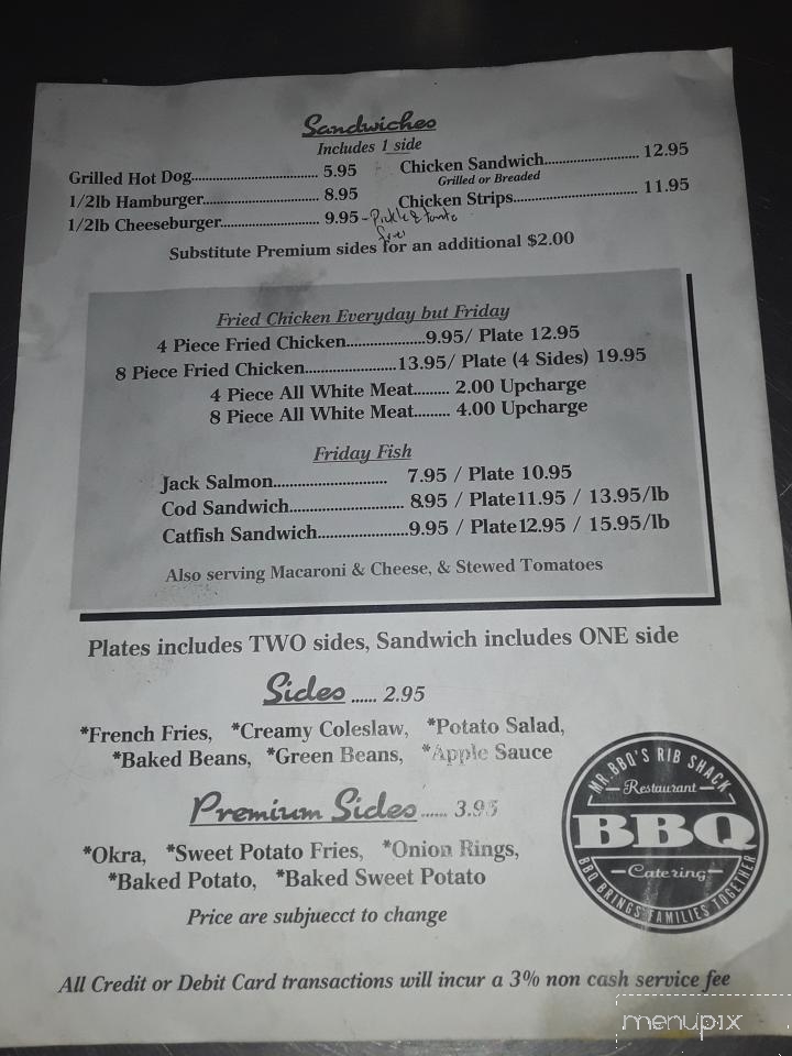 Mr BBQ At Mystic Oak - Waterloo, IL menu_pic