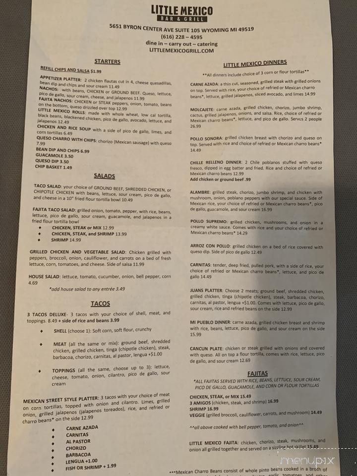 Little Mexico - Wyoming, MI menu_pic