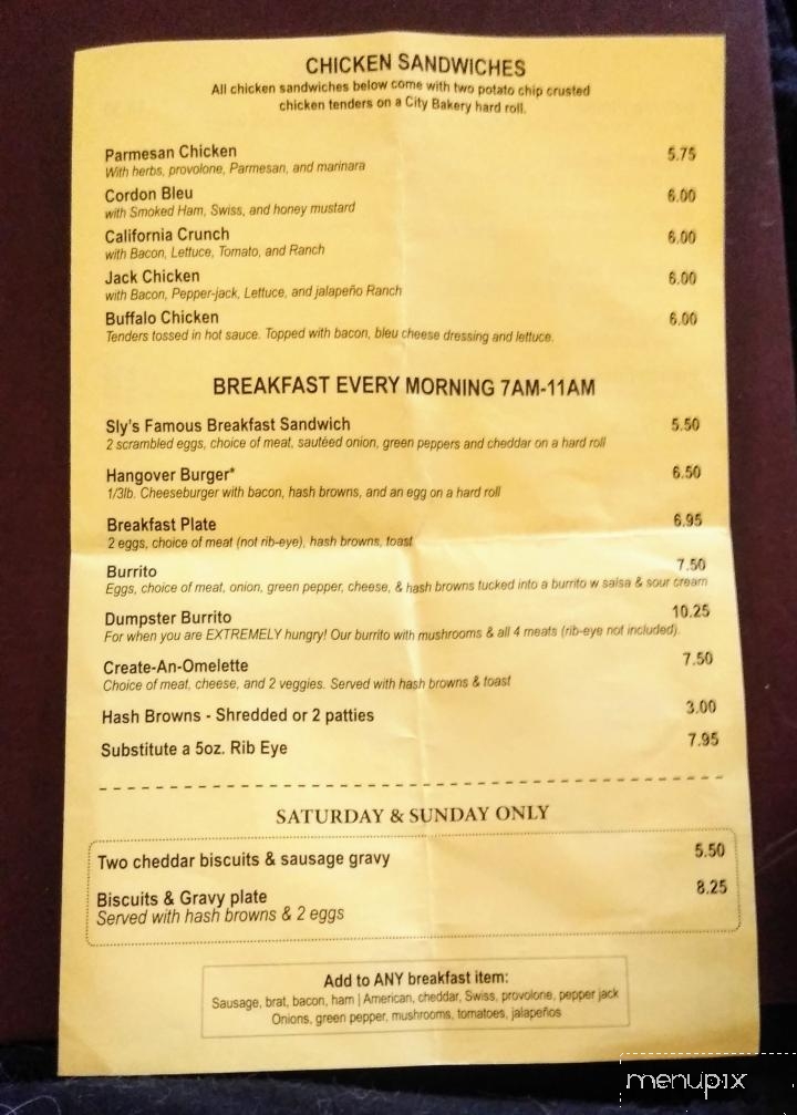 Sly's Midtown Tavern - Sheboygan, WI menu_pic