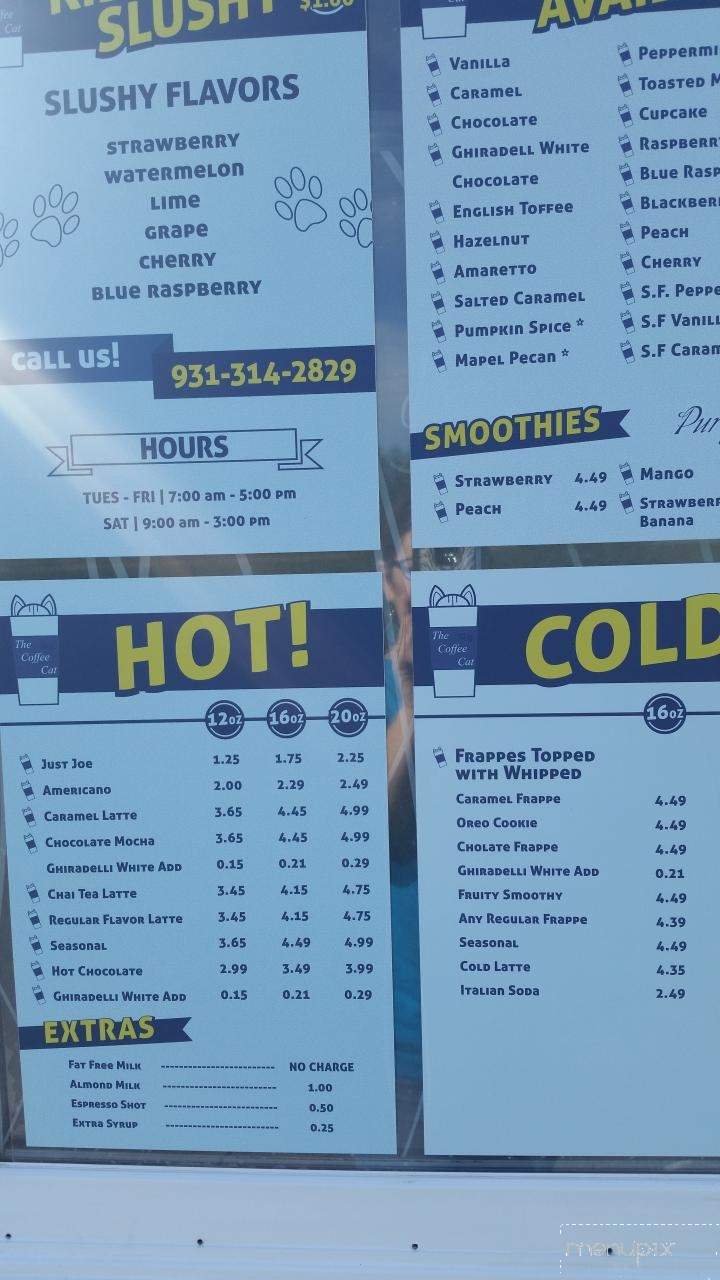 The Coffee Cat - McMinnville, TN menu_pic