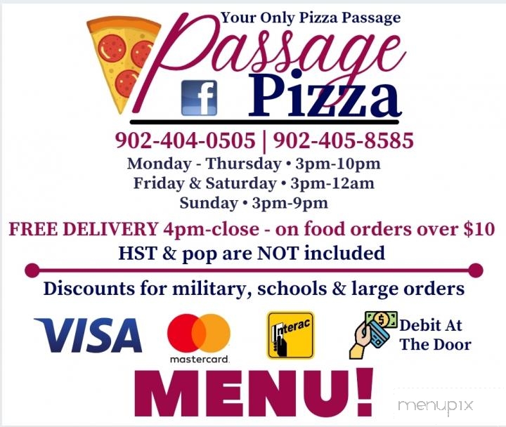 Passage Pizza - Eastern Passage, NS menu_pic