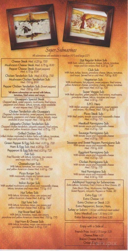 Giuseppe's Italian Restaurants - Ruther Glen, VA menu_pic