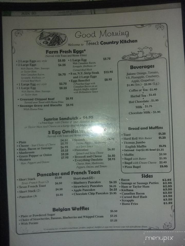 Tom's Country Kitchen - Mountainhome, PA menu_pic
