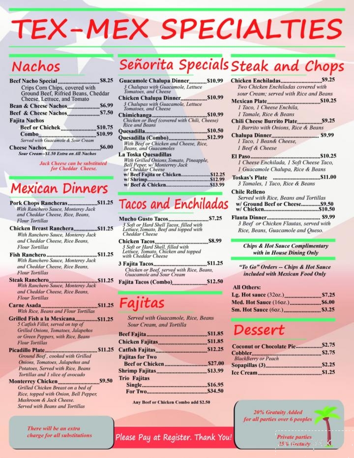 La Toska - Cedar Hill, TX menu_pic