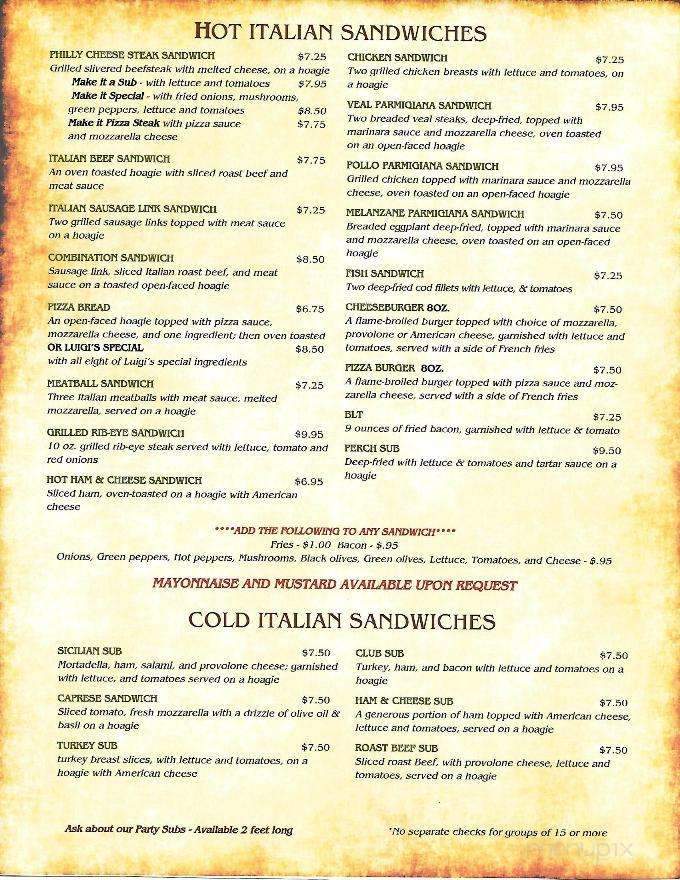 Luigi's Italian Resturant - Two Rivers, WI menu_pic