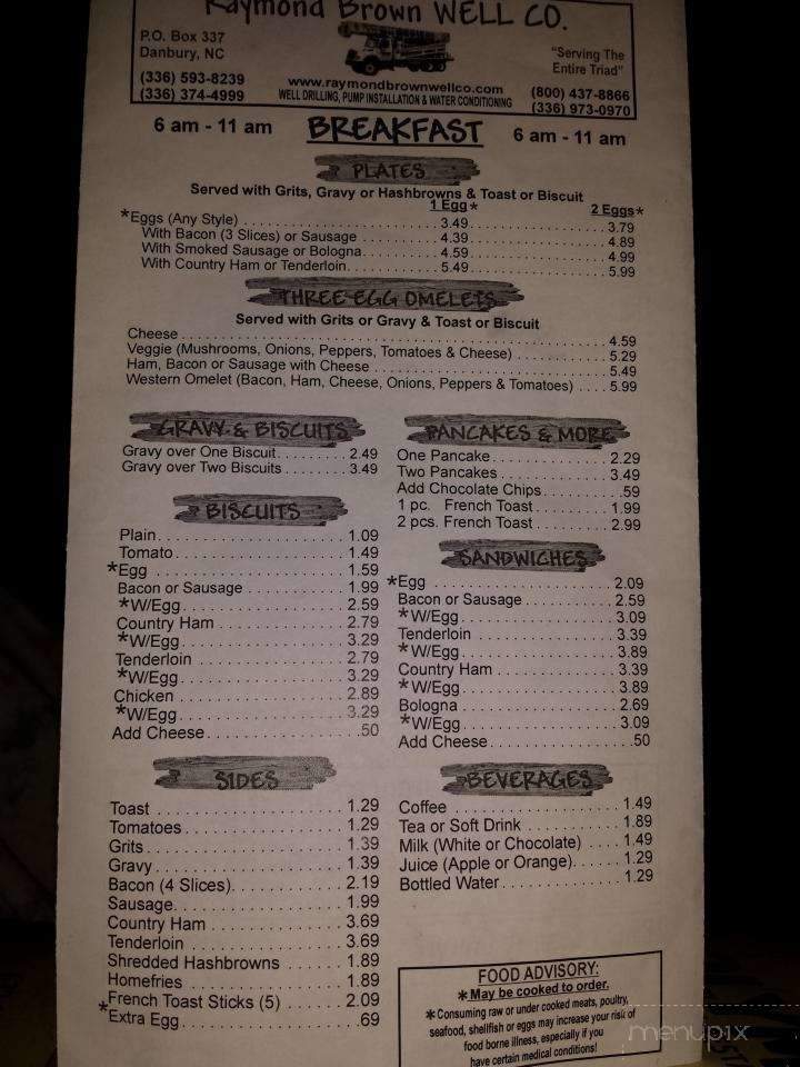 Little Creek Diner - Germanton, NC menu_pic