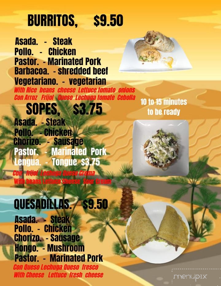 Oasis Food Truck - Indianapolis, IN menu_pic