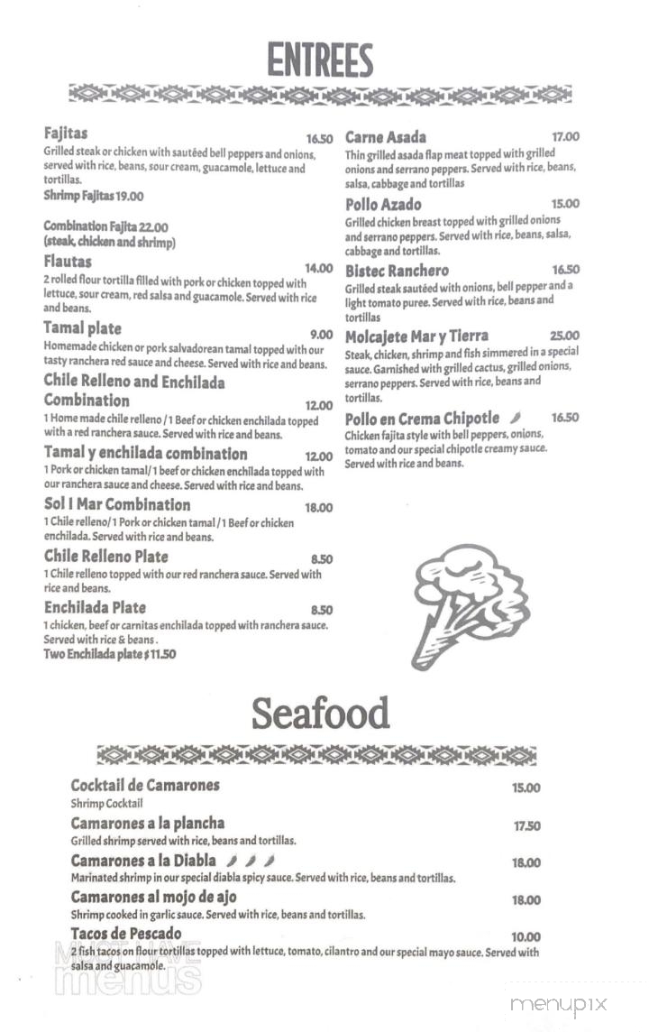 Sol I Mar - Lucerne, CA menu_pic