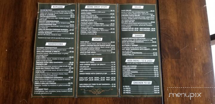 The Shack Restaurant & Mini Golf - Manheim, PA menu_pic