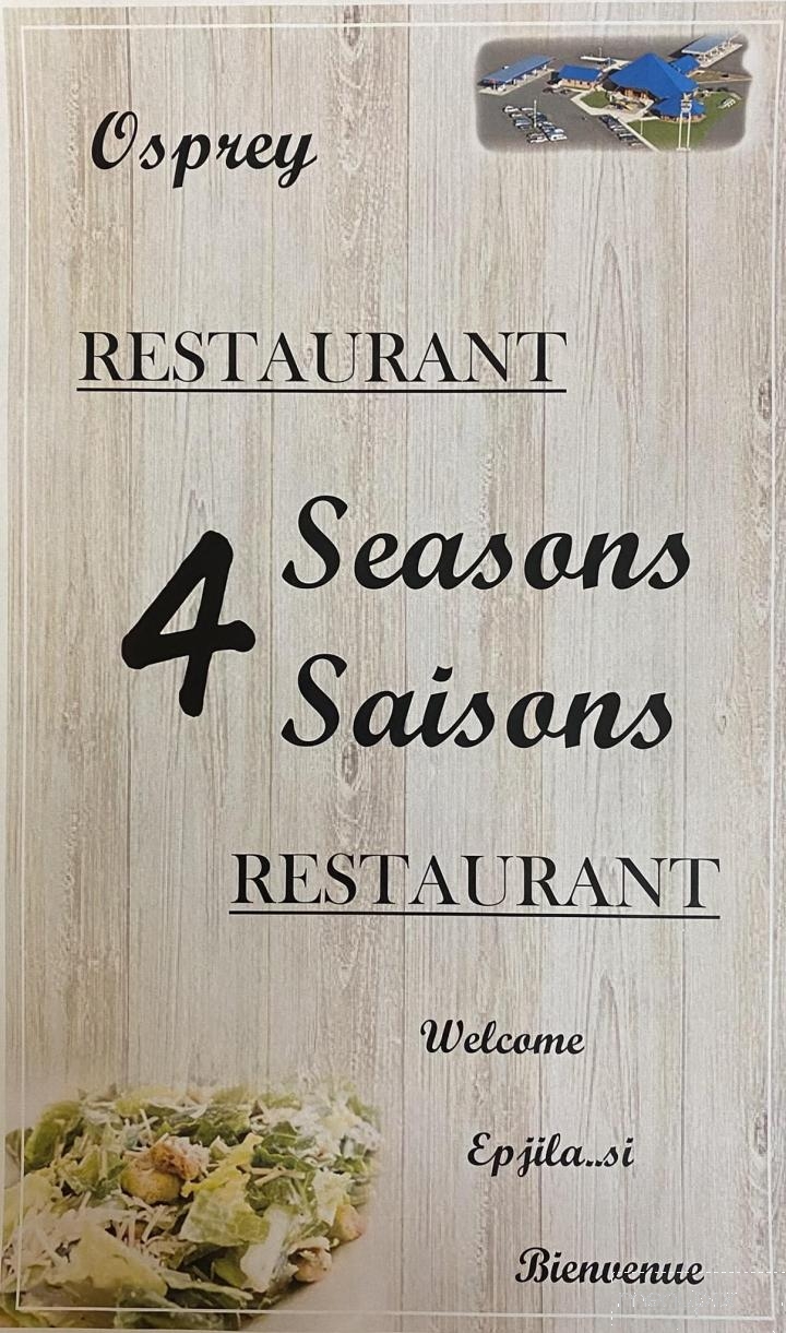 Osprey 4 Saisons - Eel River Bar, NB menu_pic