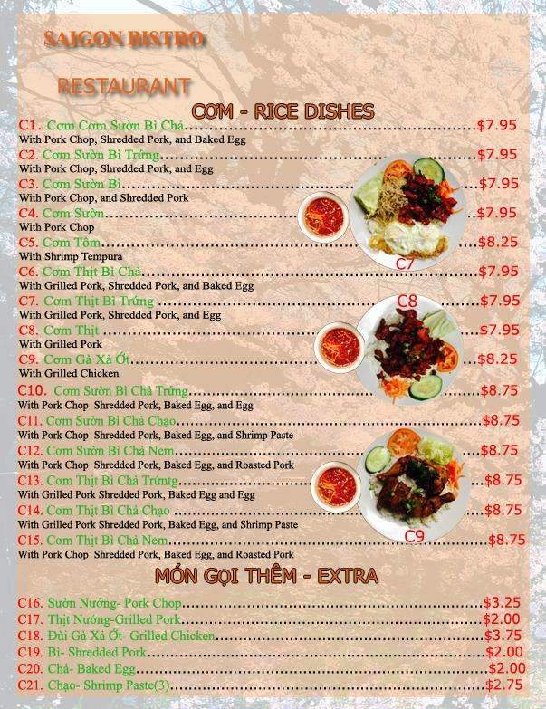 Saigon Bistro - Wichita, KS menu_pic