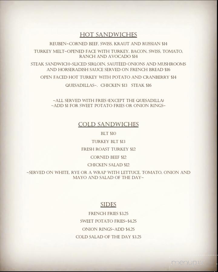 White Sulphur Springs Inn - Liberty, NY menu_pic