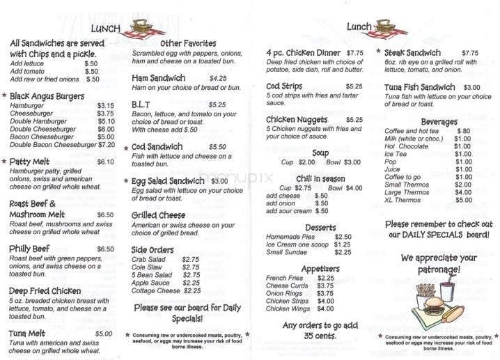 Edgewater Inn - Edgerton, WI menu_pic