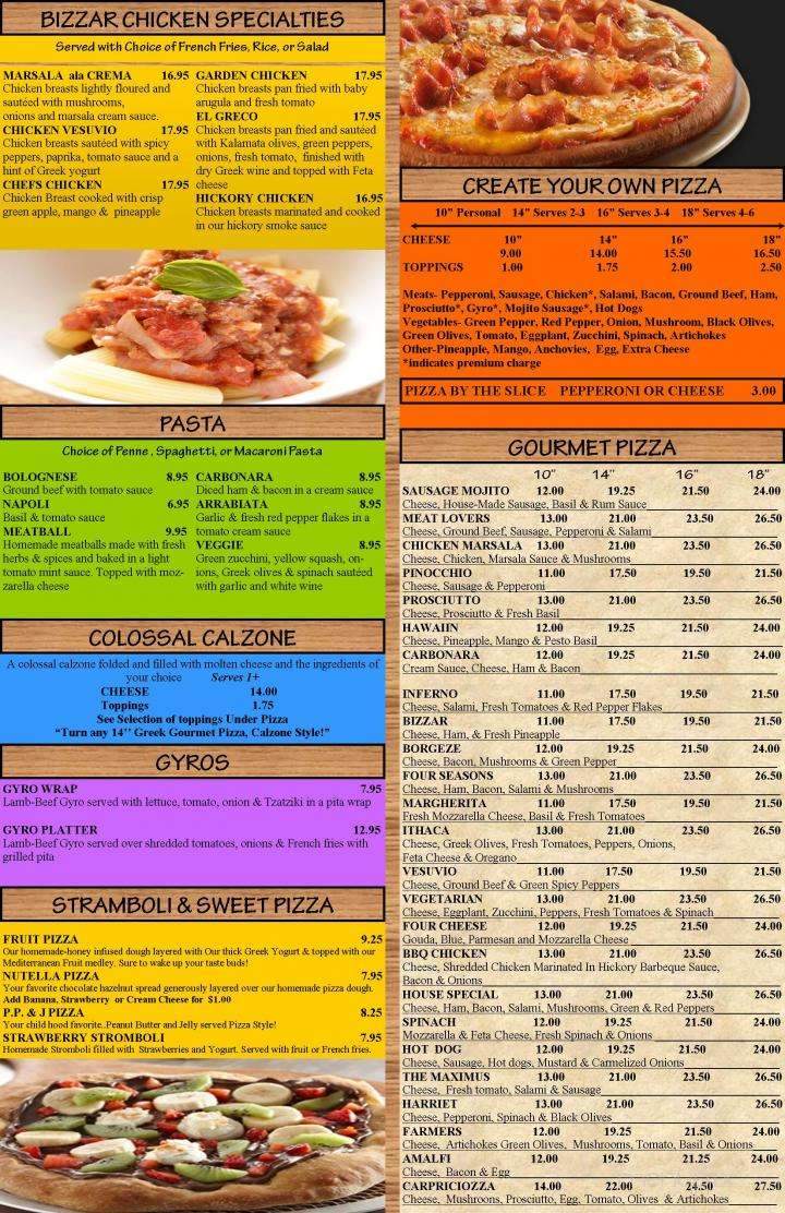 Pizza Bizzar - Clearwater, FL menu_pic