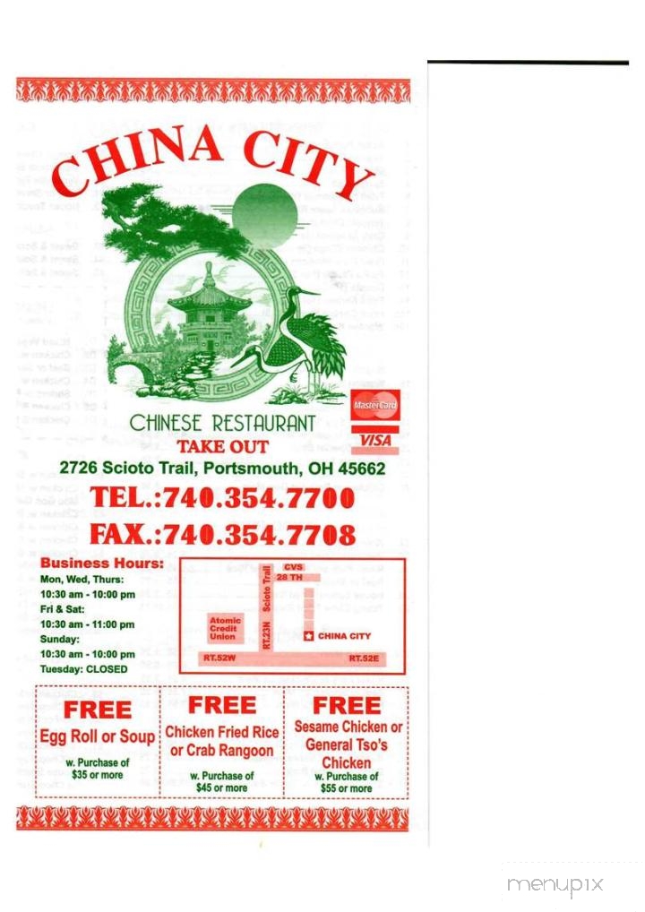 China City - Portsmouth, OH menu_pic