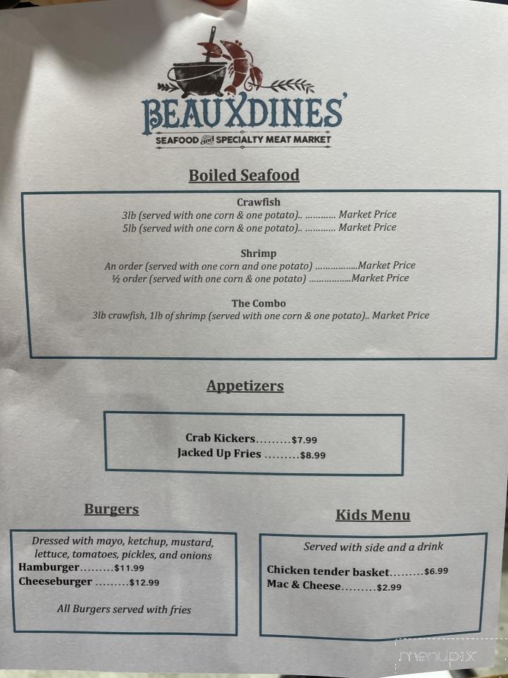 Beauxdines - Lake Charles, LA menu_pic