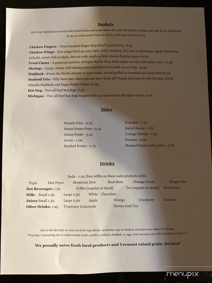 Green Mountain Cafe - Saint Albans, VT menu_pic