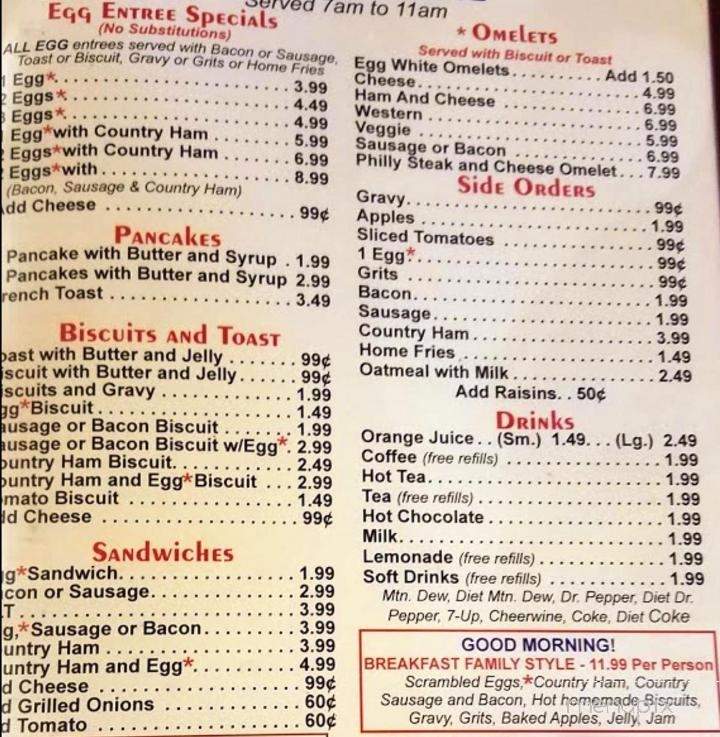 Winner Circle Restaurant - Jefferson, NC menu_pic