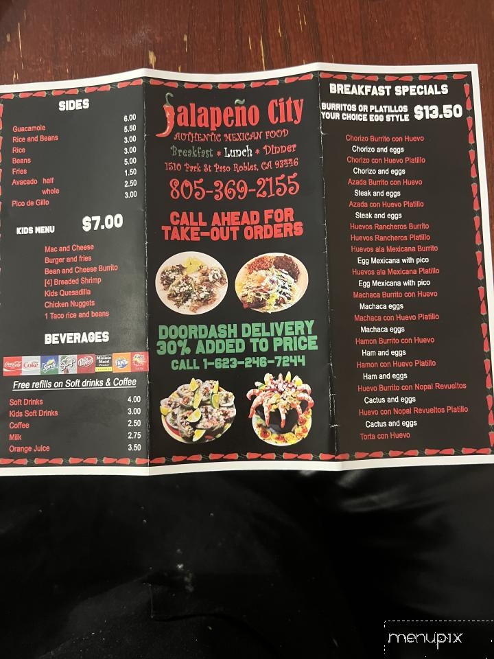 Jalapeno City - Paso Robles, CA menu_pic