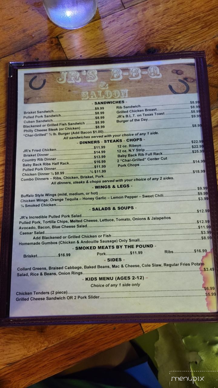 JR's BBQ And saloon - Indiantown, FL menu_pic
