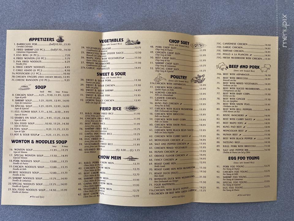 China Inn Restaurant - Brawley, CA menu_pic