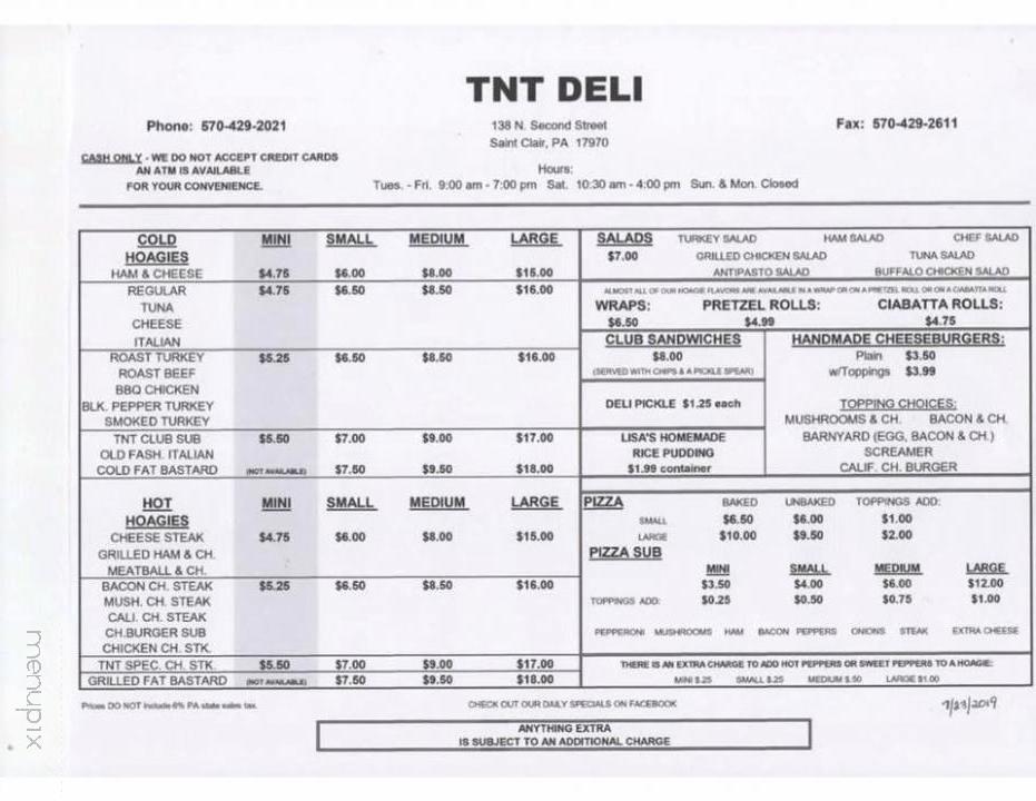 TNT Deli - Saint Clair, PA