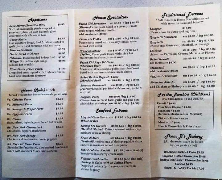 Bambini's Pizzeria - Southport, NC menu_pic