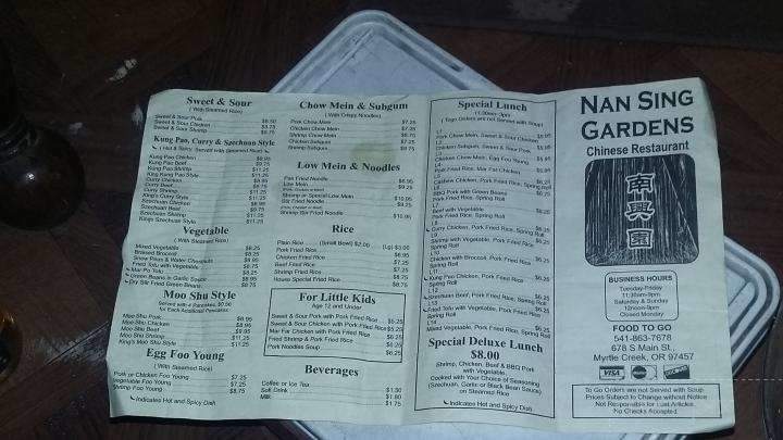 Lee's Wok Restaurant - Myrtle Creek, OR menu_pic