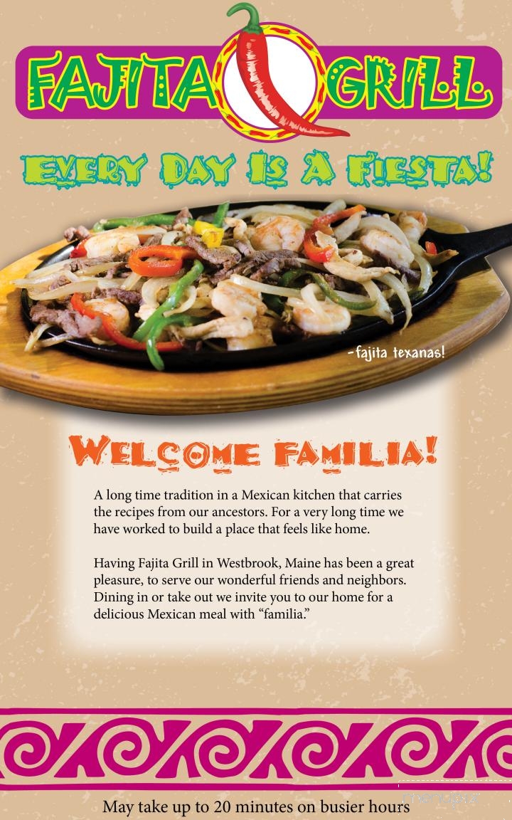 Fajitaj Grill - Westbrook, ME menu_pic
