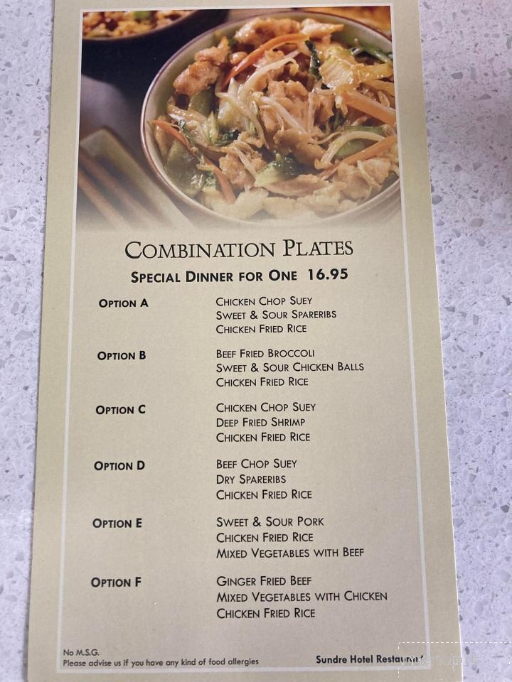Sundre Hotel Restaurant - Sundre, AB menu_pic
