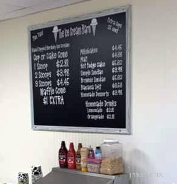 The Ice Cream Barn - Mill Spring, NC menu_pic