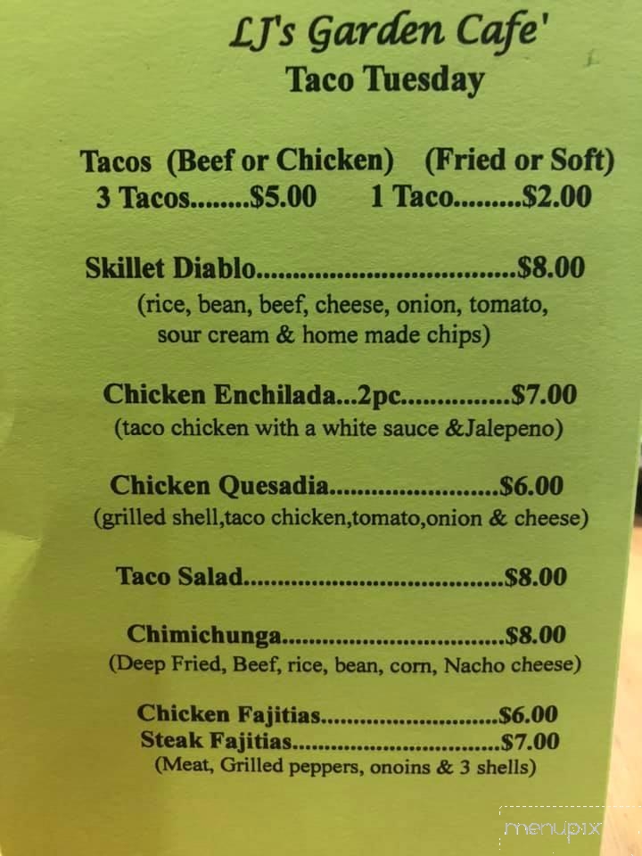 L J's Garden Cafe - Magnolia, IL menu_pic