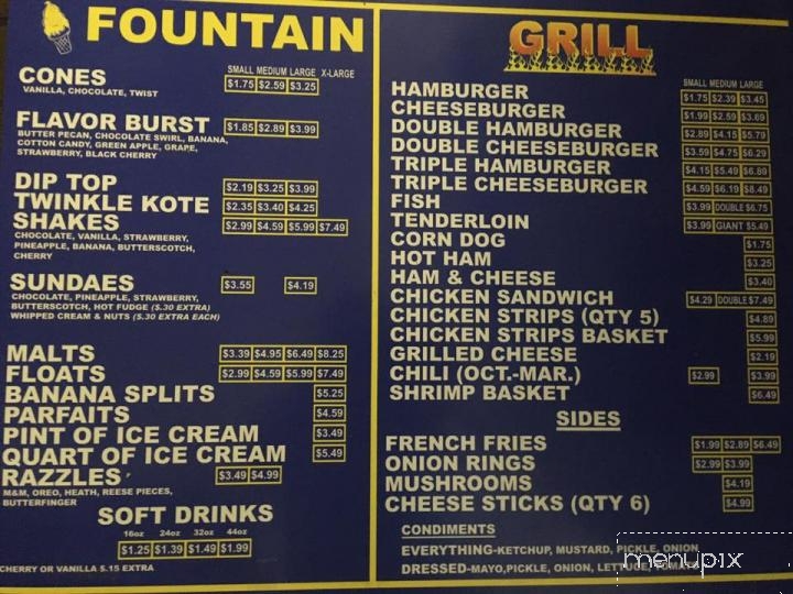 Zesto Drive-in Restaurant - Evansville, IN menu_pic