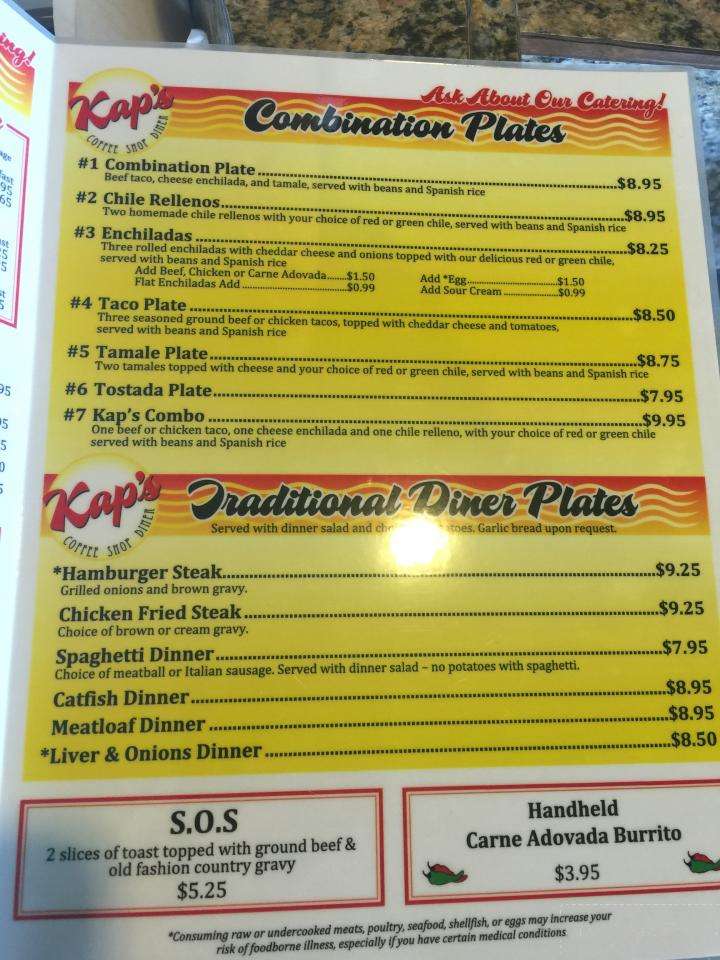 Kaps - Albuquerque, NM menu_pic