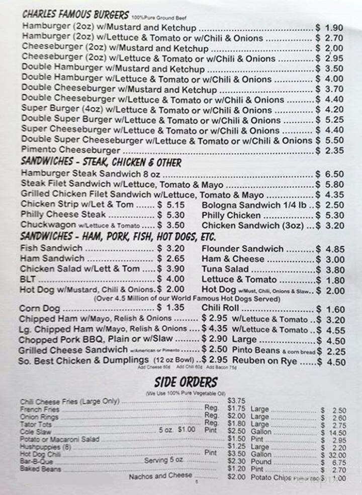 Ammons' Drive Inn & Dairy Bar - Waynesville, NC menu_pic