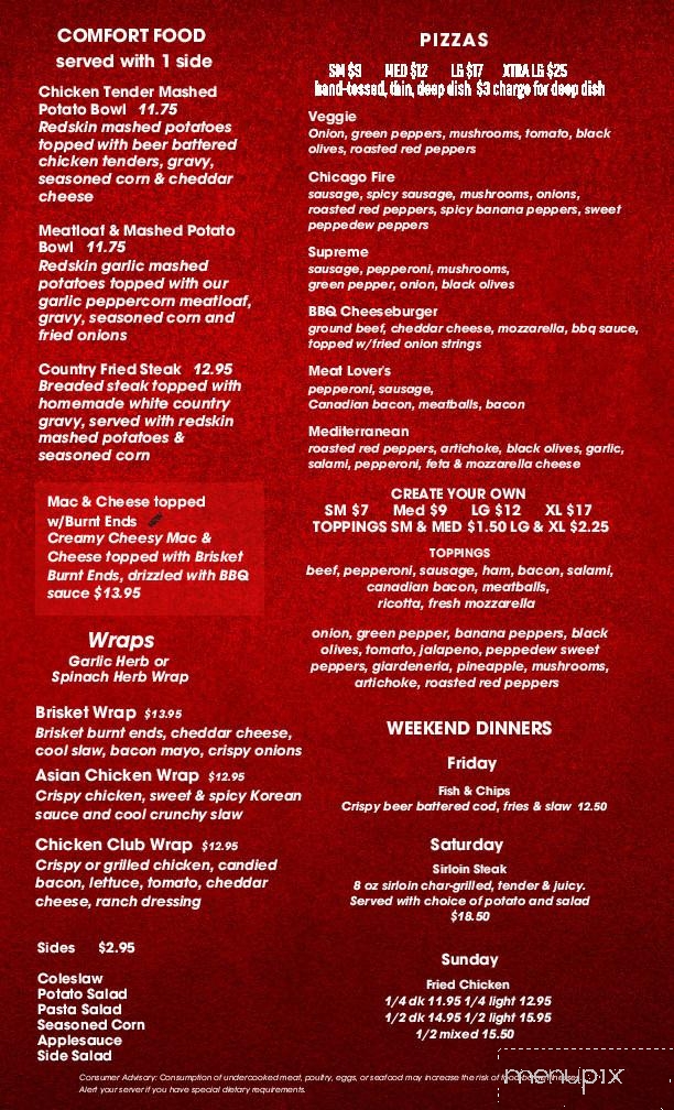 Gatorz Pub and Grill - Larose, IL menu_pic