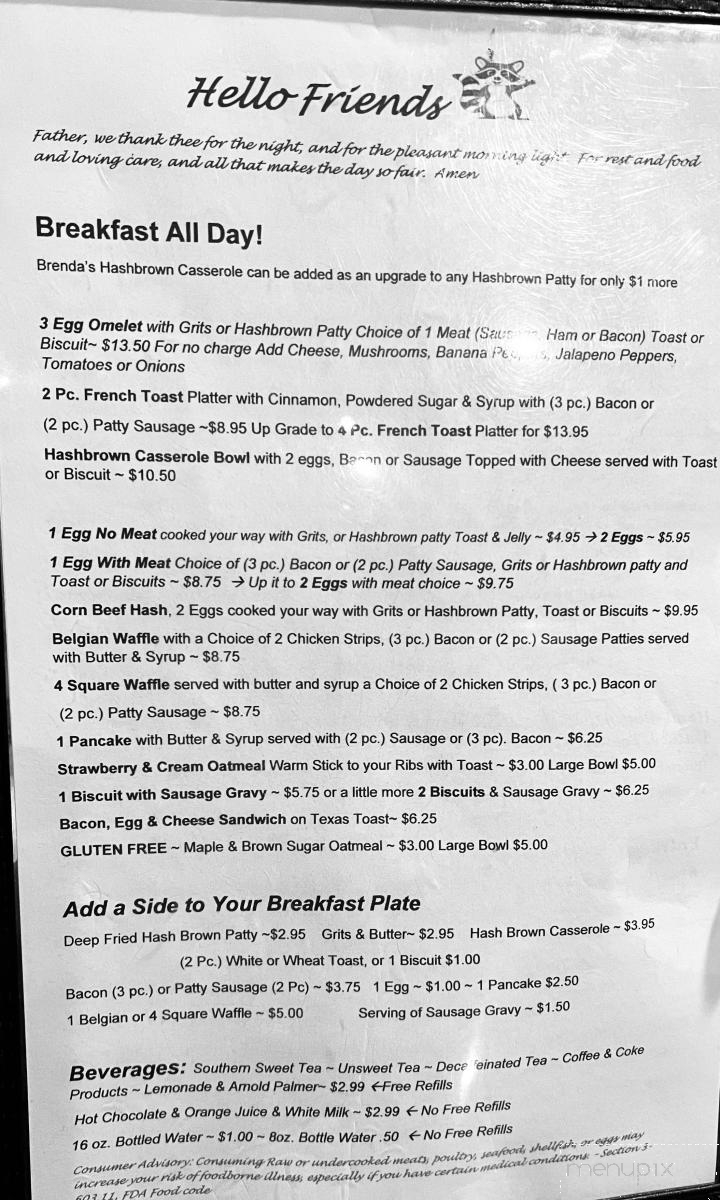 Up the Creek Cafe - Marianna, FL menu_pic