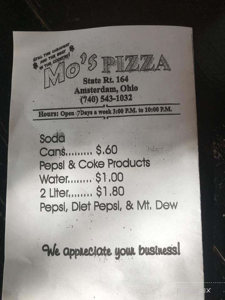 Mo's Pizza - Amsterdam, OH menu_pic