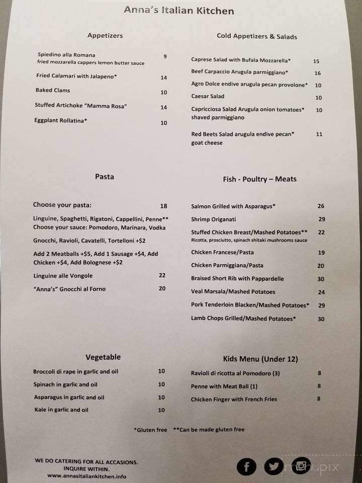 Anna's Italian Kitchen - Middletown, NJ menu_pic