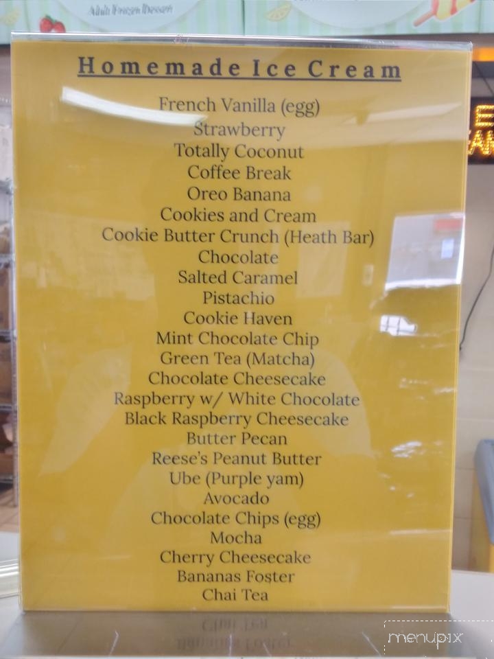 Bay Area House Of Frozen Desserts - Tracy, CA menu_pic