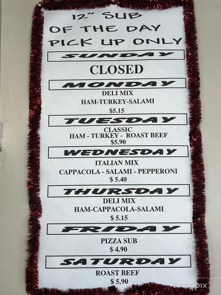 Andy's 2-4-1 Submarines - Hamilton, ON menu_pic