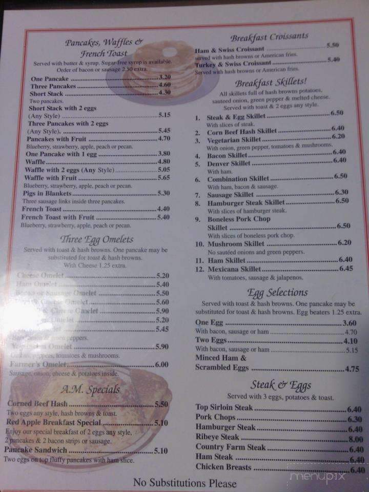 Red Apple Family Restaurant - Rock Falls, IL menu_pic