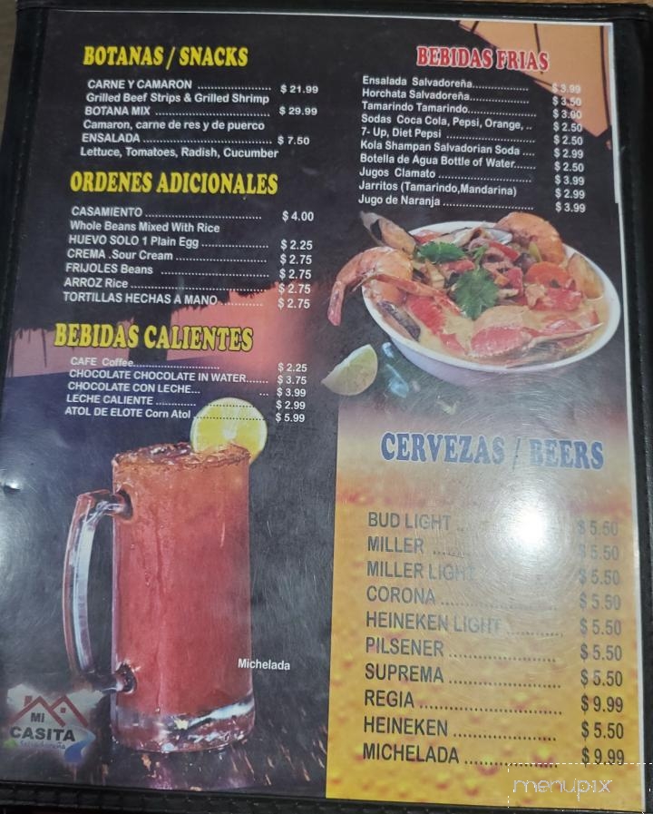 Mi Casita Salvadorena - Van Nuys, CA menu_pic