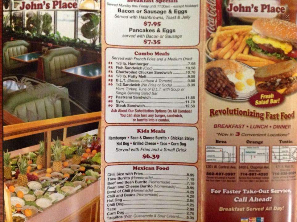 John's Place - Tustin, CA menu_pic