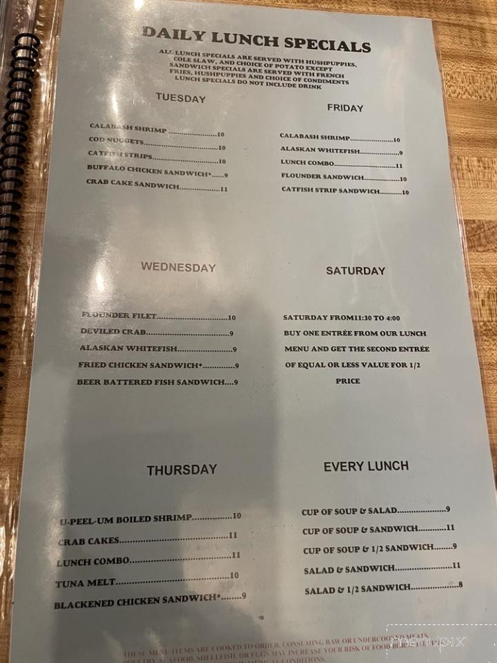 Mike's Inland Seafood - Boone, NC menu_pic