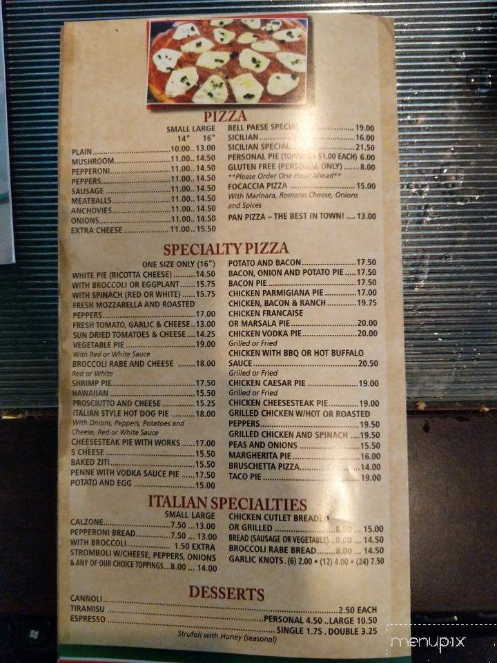 Bell Paese Pizzeria - Nutley, NJ